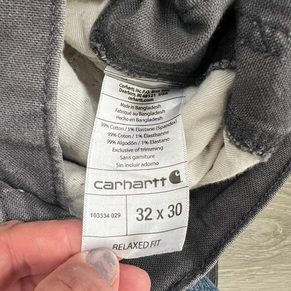 Carhartt Men’s Relaxed Fit Carpenter Double Knee Jeans Size 32X30 Gray - Picture 7 of 9